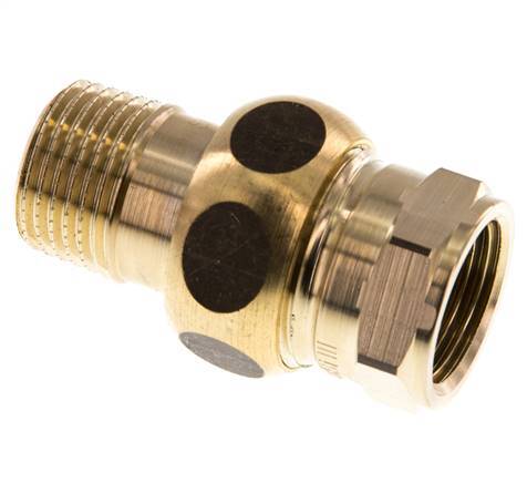 Rp 1/2'' x R 1/2'' F/M Espiga doble de latón de 3 piezas con cierre cónico 16 Bar
