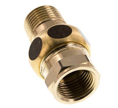 Rp 1/2'' x R 1/2'' F/M Espiga doble de latón de 3 piezas con cierre cónico 16 Bar