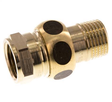 Rp 1/2'' x R 1/2'' F/M Espiga doble de latón de 3 piezas con cierre cónico 16 Bar