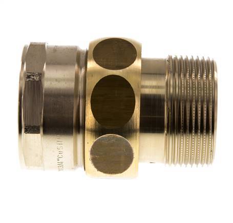 Rp 1 1/2'' x R 1 1/2'' F/M Brass Double Nipple 3-pieces with Conically sealing 16 Bar