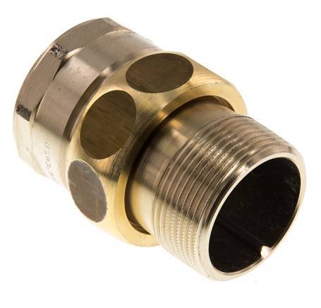 Rp 1 1/2'' x R 1 1/2'' F/M Espiga doble de latón de 3 piezas con cierre cónico 16 Bar