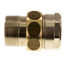 Rp 1 1/2'' x R 1 1/2'' F/M Espiga doble de latón de 3 piezas con cierre cónico 16 Bar