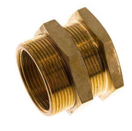 G 1 1/4'' x M49x2 F/M Brass Bulkhead Fitting 16 Bar