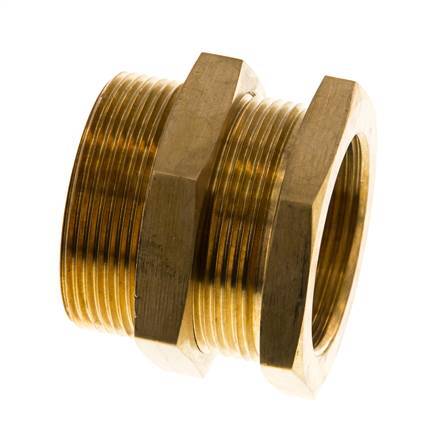 G 1 1/4'' x M49x2 F/M Brass Bulkhead Fitting 16 Bar