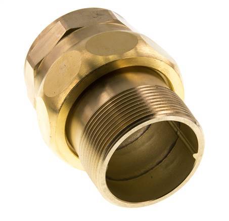 Rp 2'' x R 2'' F/M Brass Double Nipple 3-pieces with Conically sealing 16 Bar
