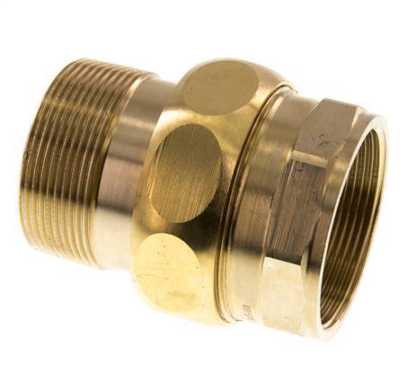 Rp 2'' x R 2'' F/M Brass Double Nipple 3-pieces with Conically sealing 16 Bar