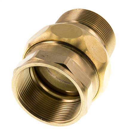 Rp 2'' x R 2'' F/M Brass Double Nipple 3-pieces with Conically sealing 16 Bar