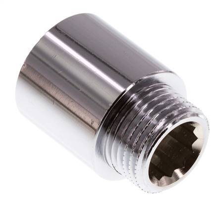 G 1/2'' F/M Extensión de latón cromado DIN 3523 - 25 mm