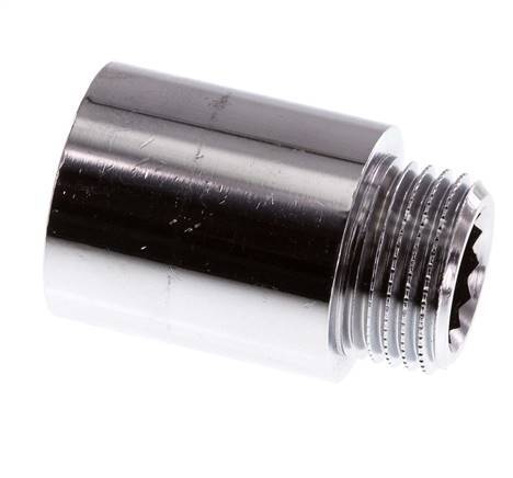 G 1/2'' F/M Extensión de latón cromado DIN 3523 - 30 mm