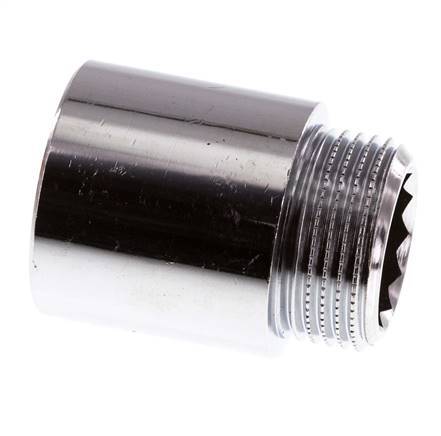 G 3/4'' F/M Chromium plated Brass Extension DIN 3523 - 30 mm