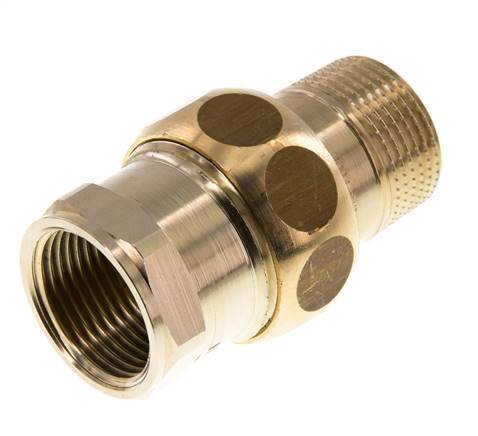 Rp 3/4'' x R 3/4'' F/M Espiga doble de latón de 3 piezas con junta plana 16 Bar