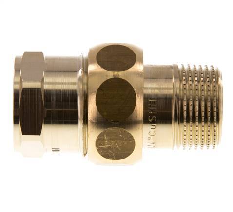 Rp 3/4'' x R 3/4'' F/M Espiga doble de latón de 3 piezas con junta plana 16 Bar