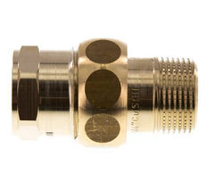 Rp 3/4'' x R 3/4'' F/M Espiga doble de latón de 3 piezas con junta plana 16 Bar