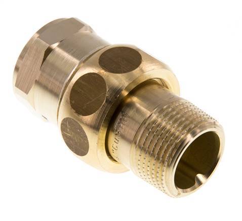 Rp 3/4'' x R 3/4'' F/M Espiga doble de latón de 3 piezas con junta plana 16 Bar