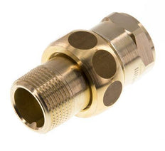 Rp 3/4'' x R 3/4'' F/M Espiga doble de latón de 3 piezas con junta plana 16 Bar