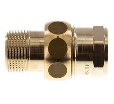 Rp 3/4'' x R 3/4'' F/M Espiga doble de latón de 3 piezas con junta plana 16 Bar