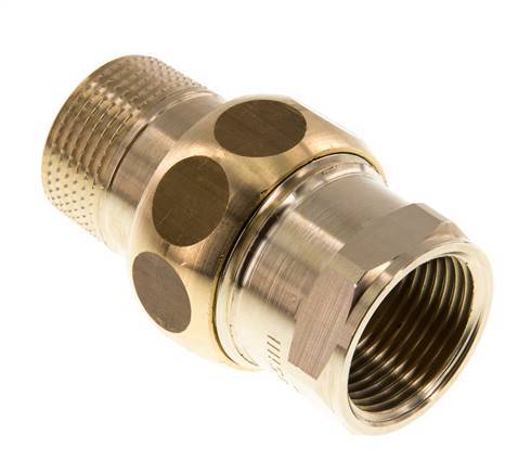 Rp 3/4'' x R 3/4'' F/M Espiga doble de latón de 3 piezas con junta plana 16 Bar