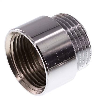 G 1'' F/M Extensión de latón cromado DIN 3523 - 20 mm