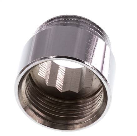 G 1'' F/M Extensión de latón cromado DIN 3523 - 20 mm
