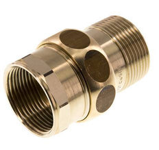Rp 1 1/4'' x R 1 1/4'' F/M Espiga doble de latón 3 piezas con junta plana 16 Bar