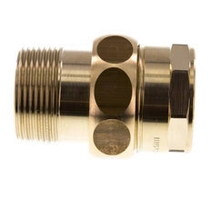 Rp 1 1/4'' x R 1 1/4'' F/M Espiga doble de latón 3 piezas con junta plana 16 Bar