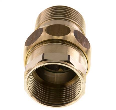 Rp 1 1/4'' x R 1 1/4'' F/M Espiga doble de latón 3 piezas con junta plana 16 Bar