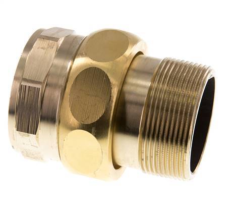 Rp 2'' x R 2'' F/M Espiga doble de latón de 3 piezas con junta plana 16 Bar