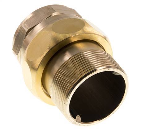 Rp 2'' x R 2'' F/M Espiga doble de latón de 3 piezas con junta plana 16 Bar