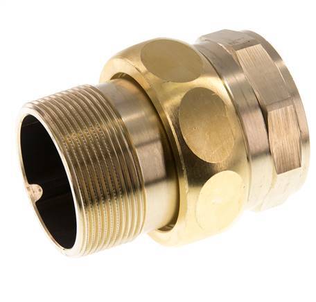 Rp 2'' x R 2'' F/M Espiga doble de latón de 3 piezas con junta plana 16 Bar