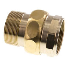 Rp 2'' x R 2'' F/M Espiga doble de latón de 3 piezas con junta plana 16 Bar