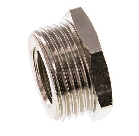 G 1/2'' x G 1'' F/M Anillo reductor de latón niquelado 16 Bar [2 Piezas]