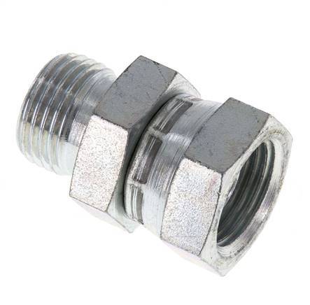 G 1/2'' F/M Adaptador reductor de acero galvanizado 300 Bar - Hidráulico
