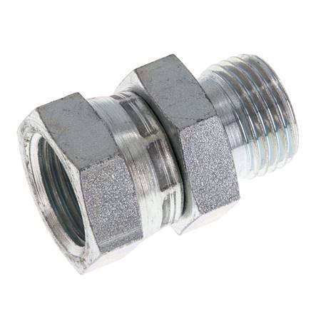 G 1/2'' F/M Adaptador reductor de acero galvanizado 300 Bar - Hidráulico