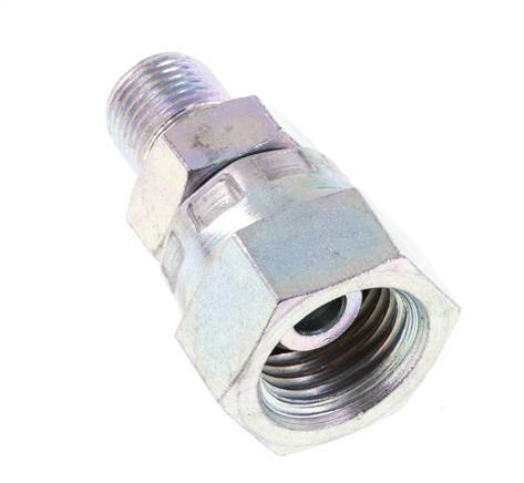 G 1/4'' x G 1/8'' F/M Adaptador Reductor de Acero Cincado 400 Bar - Hidráulico