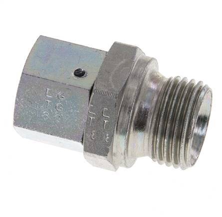 G 3/8'' x G 1/2'' F/M Zinc plated Steel Reducing Adapter 350 Bar - Hydraulic