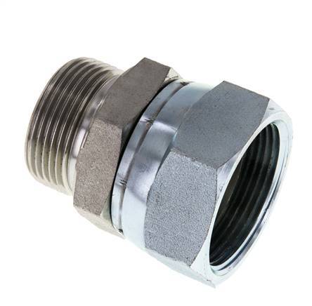 G 1 1/2'' x G 1 1/4'' F/M Adaptador Reductor de Acero Cincado 125 Bar - Hidráulico