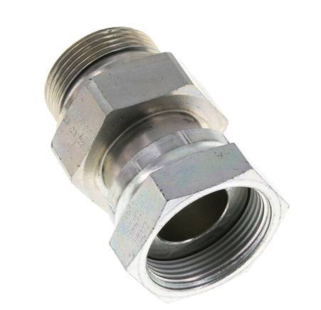 UN 1-11/16''-12 x G 1 1/4'' F/M Zinc plated Steel Reducing Adapter ORFS 250 Bar - Hydraulic