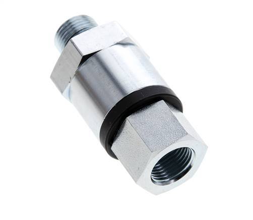 G 3/8'' F/M Junta giratoria de acero galvanizado 400 Bar - Hidráulica - Alta presión