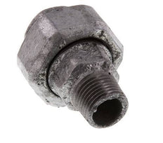 Rp 1/2'' x R 1/2'' F/M Hierro fundido zincado Espiga doble 3 piezas con junta plana 25 Bar