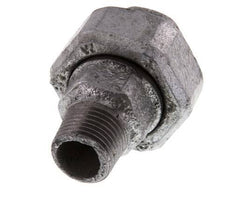 Rp 1/2'' x R 1/2'' F/M Hierro fundido zincado Espiga doble 3 piezas con junta plana 25 Bar