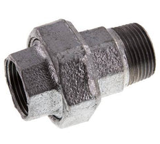Rp 1'' x R 1'' F/M Hierro fundido zincado Espiga doble 3 piezas con junta plana 25 Bar