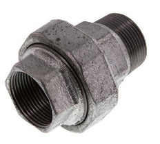 Rp 1 1/4'' x R 1 1/4'' F/M Zinc plated Cast iron Double Nipple 3-pieces with Conically sealing 25 Bar