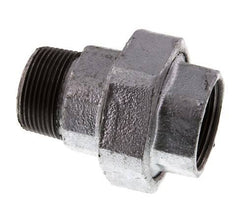 Rp 1 1/4'' x R 1 1/4'' F/M Hierro fundido zincado Espiga doble 3 piezas con junta plana 25 Bar