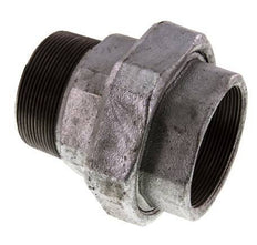 Rp 2 1/2'' x R 2 1/2'' F/M Zinc plated Cast iron Double Nipple 3-pieces with Flat sealing 25 Bar