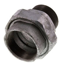 Rp 2 1/2'' x R 2 1/2'' F/M Zinc plated Cast iron Double Nipple 3-pieces with Flat sealing 25 Bar