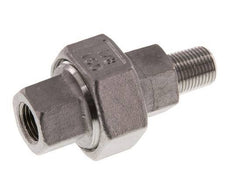 Rp 1/8'' x R 1/8'' F/M Espiga doble de acero inoxidable de 3 piezas con cierre cónico 16 Bar