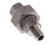 Rp 1/8'' x R 1/8'' F/M Espiga doble de acero inoxidable de 3 piezas con cierre cónico 16 Bar