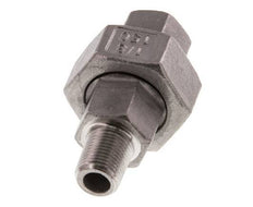 Rp 1/8'' x R 1/8'' F/M Espiga doble de acero inoxidable de 3 piezas con cierre cónico 16 Bar