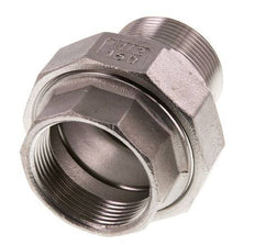 Rp 1 1/2'' x R 1 1/2'' F/M Espiga doble de acero inoxidable de 3 piezas con cierre cónico 16 Bar