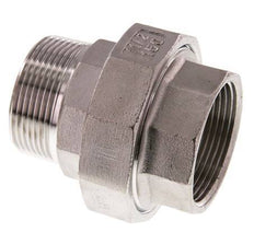 Rp 1 1/2'' x R 1 1/2'' F/M Espiga doble de acero inoxidable de 3 piezas con cierre cónico 16 Bar